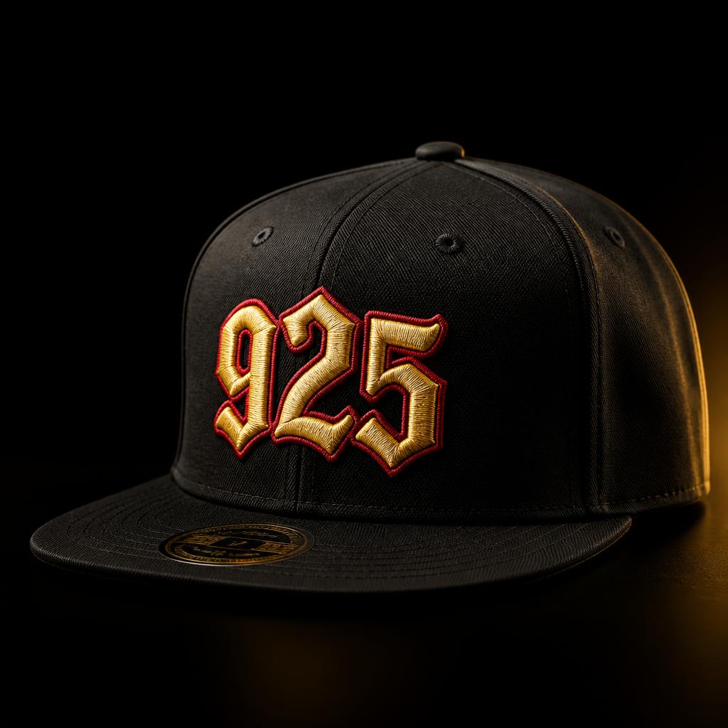 925 Snapback — Red on Black
